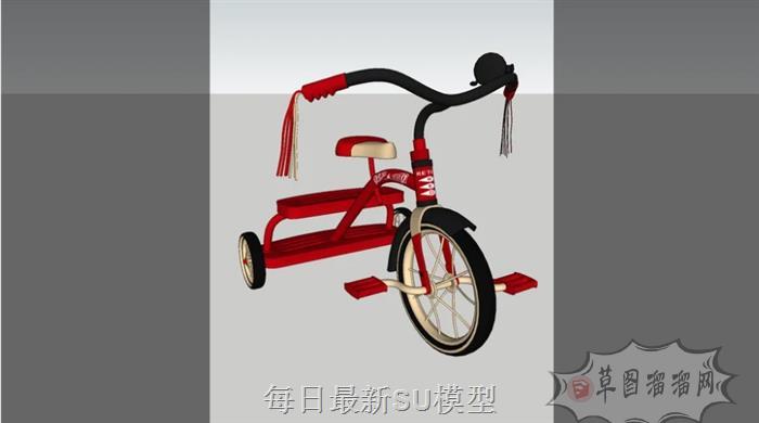 儿童三轮车玩具车SU模型分享作者是丶`邰尐健 ╰`