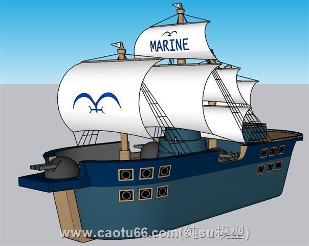 帆船海盗船战船SU模型分享作者是依米花