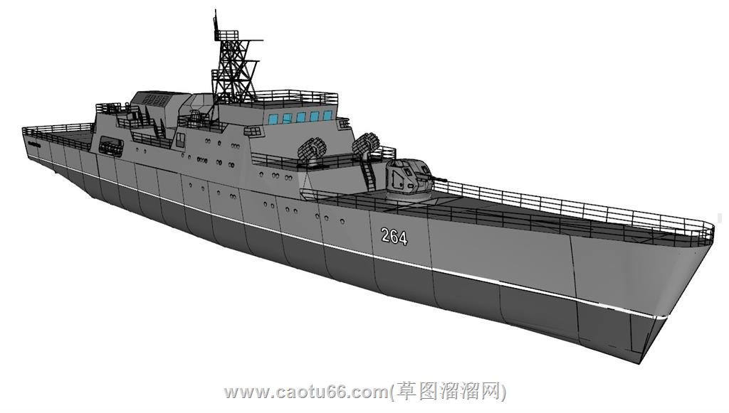 阿利伯克驱逐舰军舰SU模型分享作者是绘图猿