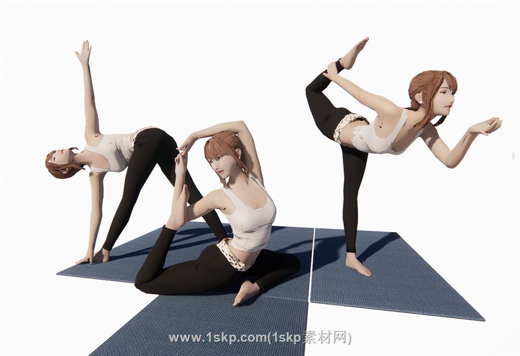 瑜伽锻炼美女SU模型分享作者是小河蟹