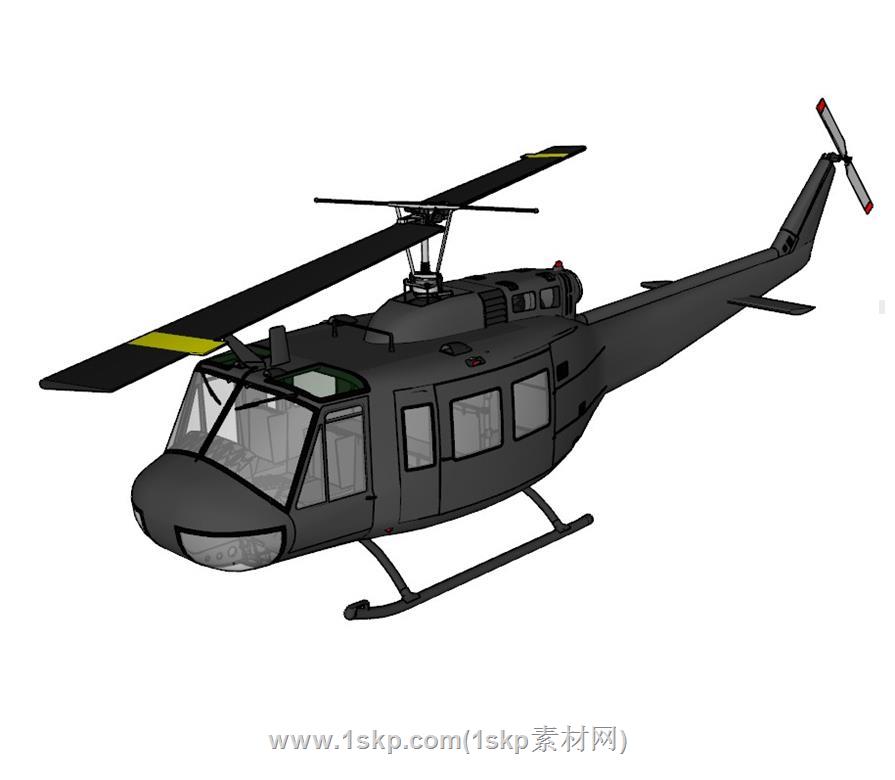 直升机飞机SU模型分享作者是月影灯