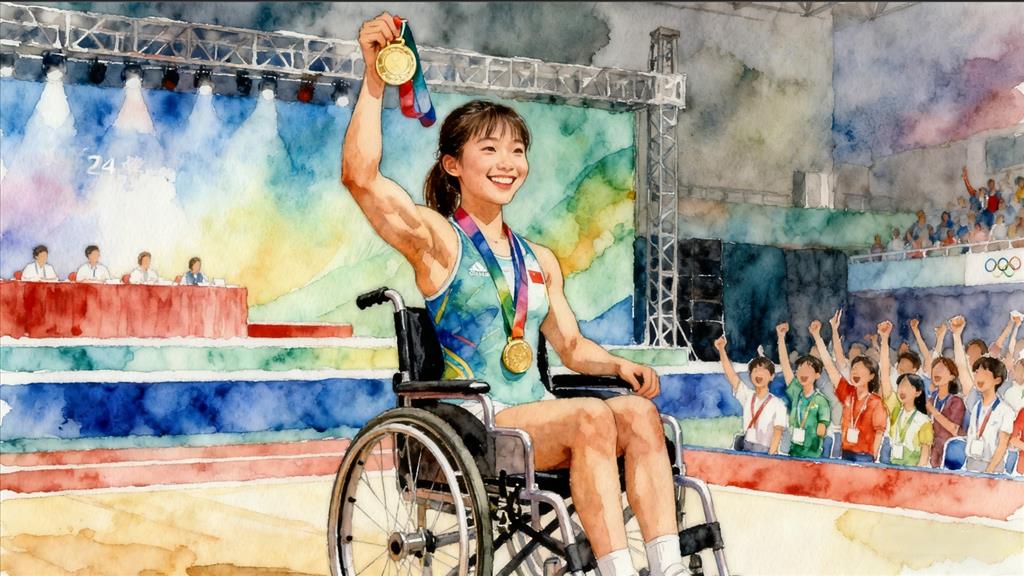 水彩画:24岁“轮椅女孩”参加健美比赛夺冠