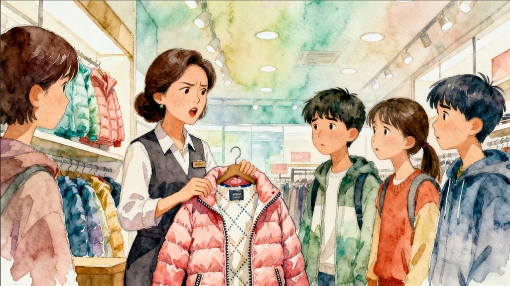 水彩画:女装店主不建议买300元以下羽绒服