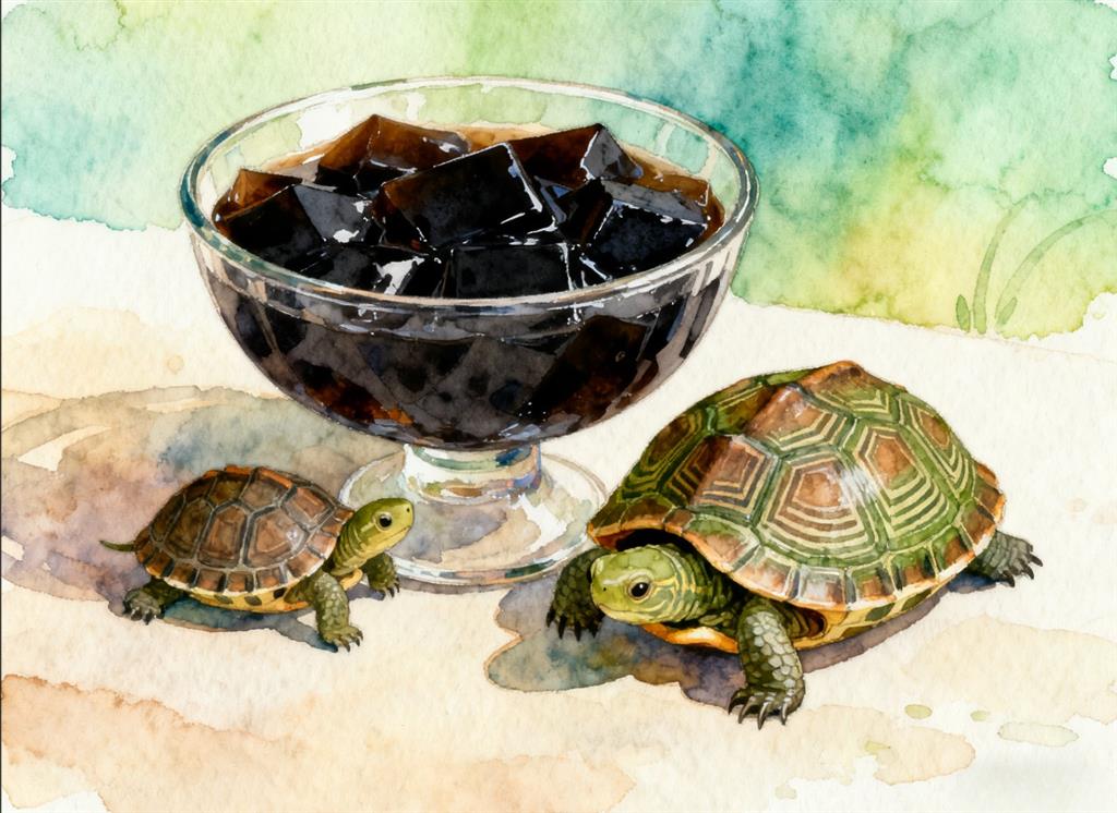水彩画:一碗龟苓膏要消耗几只乌龟