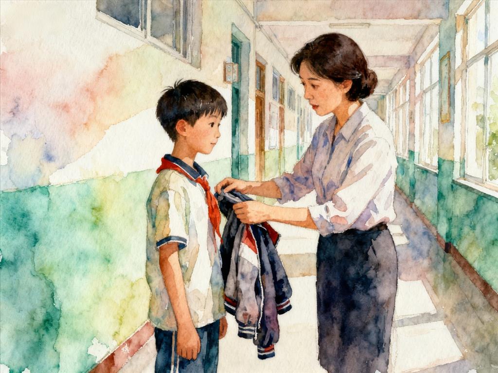 水彩画:有一种冷叫老师觉得你冷