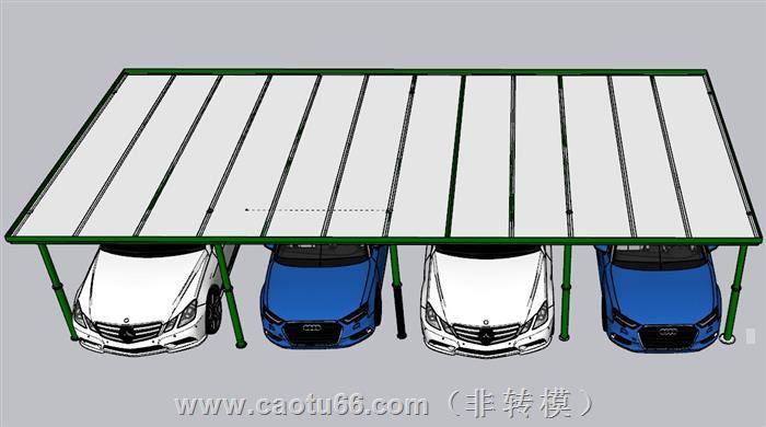 汽车停车棚SU模型上传日期是2022-02-15