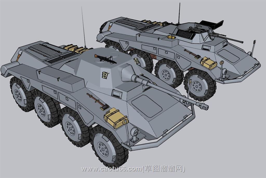 步战车武器SU模型上传日期是2022-07-12