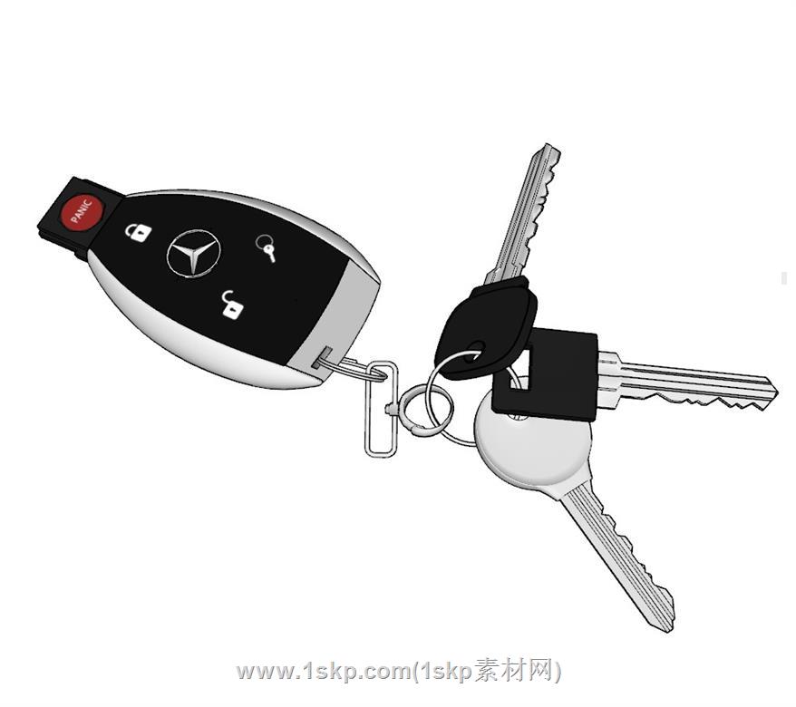 车钥匙钥匙SU模型上传日期是2023-03-13