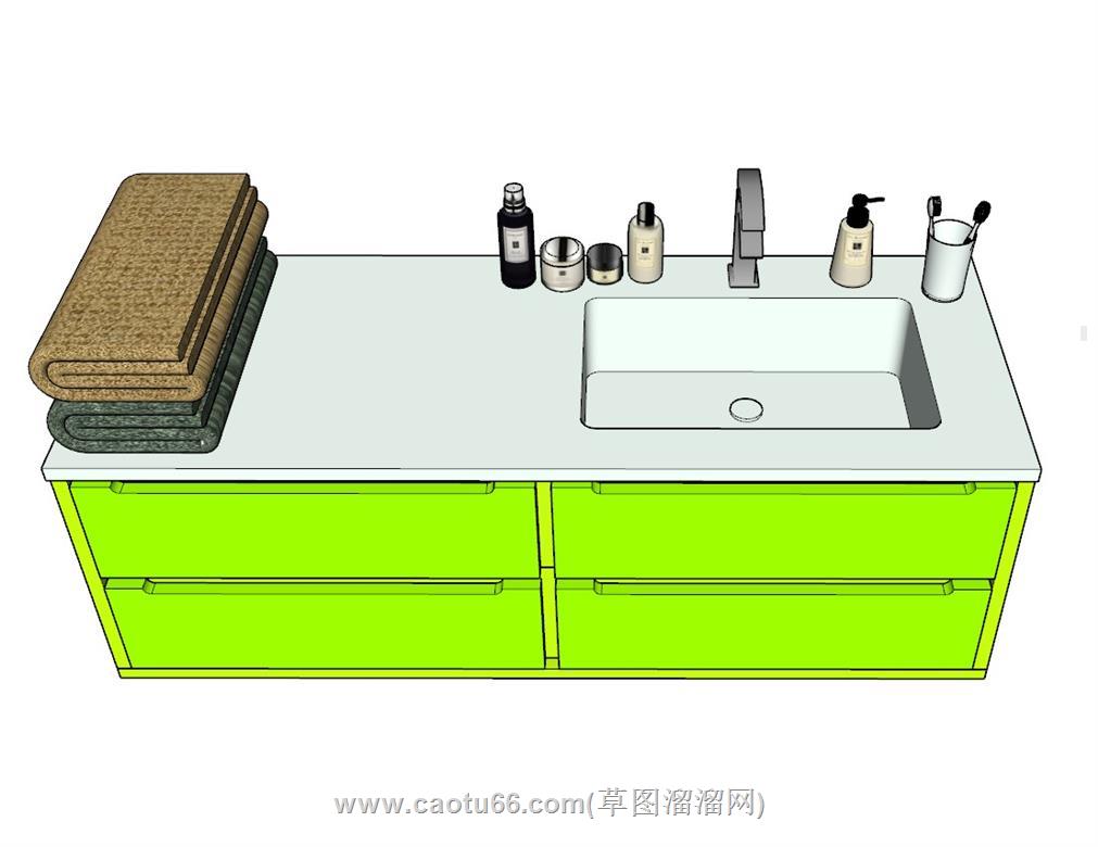 浴室柜洗手池SU模型上传日期是2023-03-21