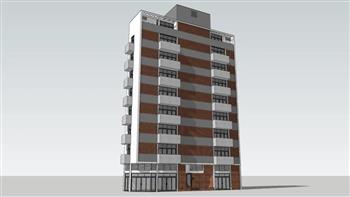 单元楼公寓建筑SU模型