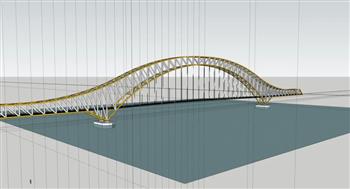 大桥桥梁建筑SU模型