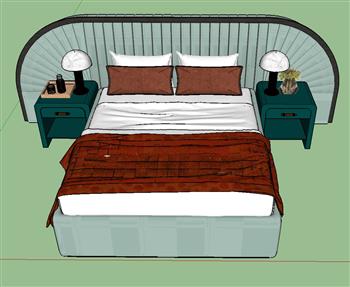 床铺双人床床具的SU模型
