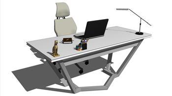 书桌电脑桌办公桌SU模型