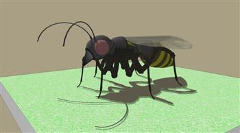 蜜蜂昆虫动物SU模型