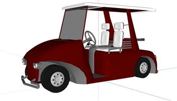 高尔夫车代步车观光车SU模型