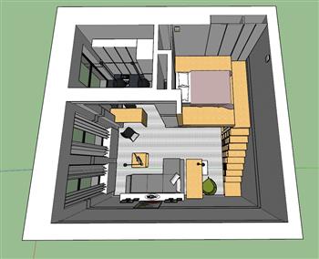 复式两层住宅SU模型