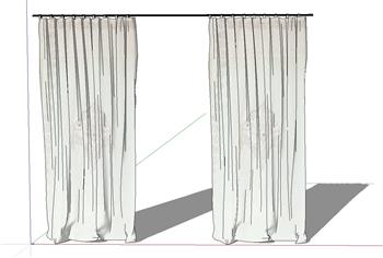 窗帘窗帘杆SU模型
