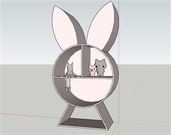 兔子造型书架SU模型