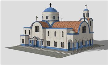 游戏教堂建筑SU模型