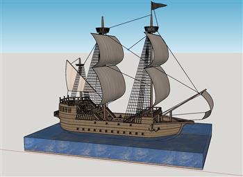 海盗船帆船SU模型(ID27029)