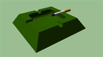 烟灰缸烟抽烟SU模型