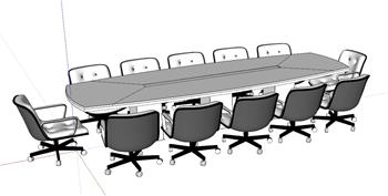 会议桌办公家具SU模型