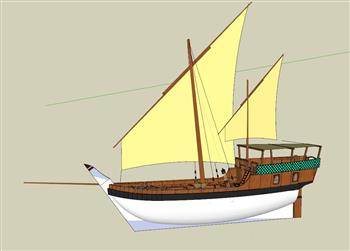 帆船摆件su模型库(ID27572)