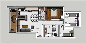 公寓住宅室内SU模型
