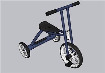 儿童三轮车玩具车SU模型