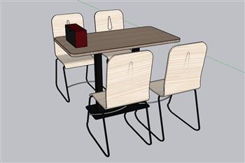 餐饮店餐桌椅SU模型
