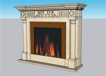 壁炉暖炉火炉SU模型