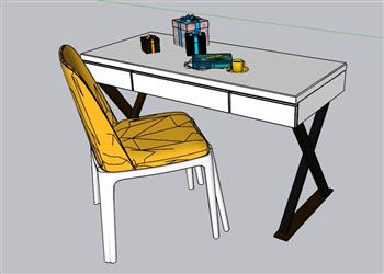书桌写字桌书台SU模型