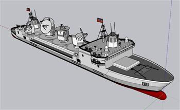 军舰战船SU模型