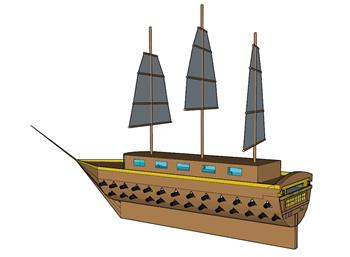 草图大师怎么画船？附模型下载(ID30781)