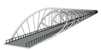 大桥栏杆SU模型