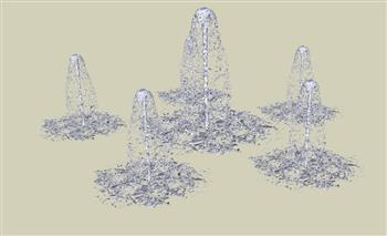 水柱喷泉SU模型