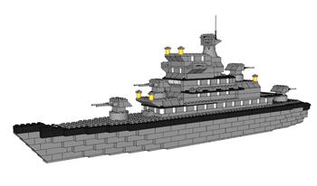 乐高积木船SU模型