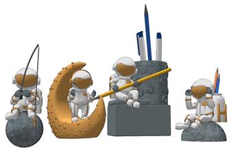 宇航员太空人文具SU模型