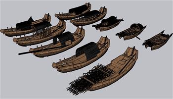小舟渔船小船su模型(ID33045)