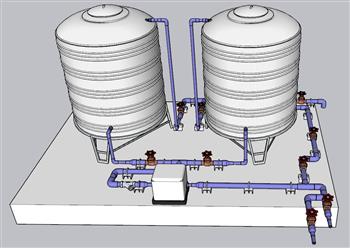 水塔水箱工业SU模型