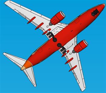 民航飞机客机su免费模型(ID33201)