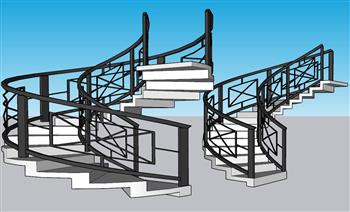 旋转梯螺旋梯楼梯SU模型