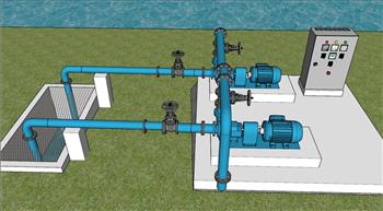 工业抽水管抽水机SU模型