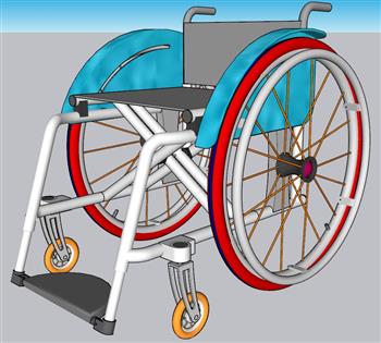 轮椅推车SU模型