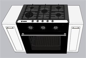 厨房集成灶煤气灶SU模型