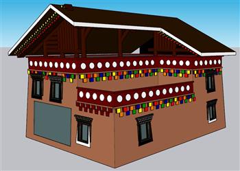 藏式民房SU模型