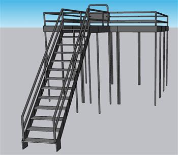 工业楼梯平台SU模型