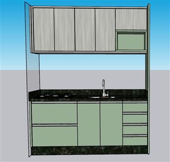 厨房橱柜燃气灶SU模型