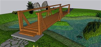 木质桥梁景观SU模型