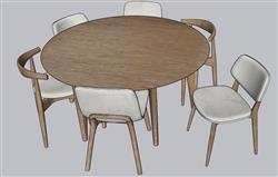 草图大师怎么做餐桌椅？su模型免费(ID34450)